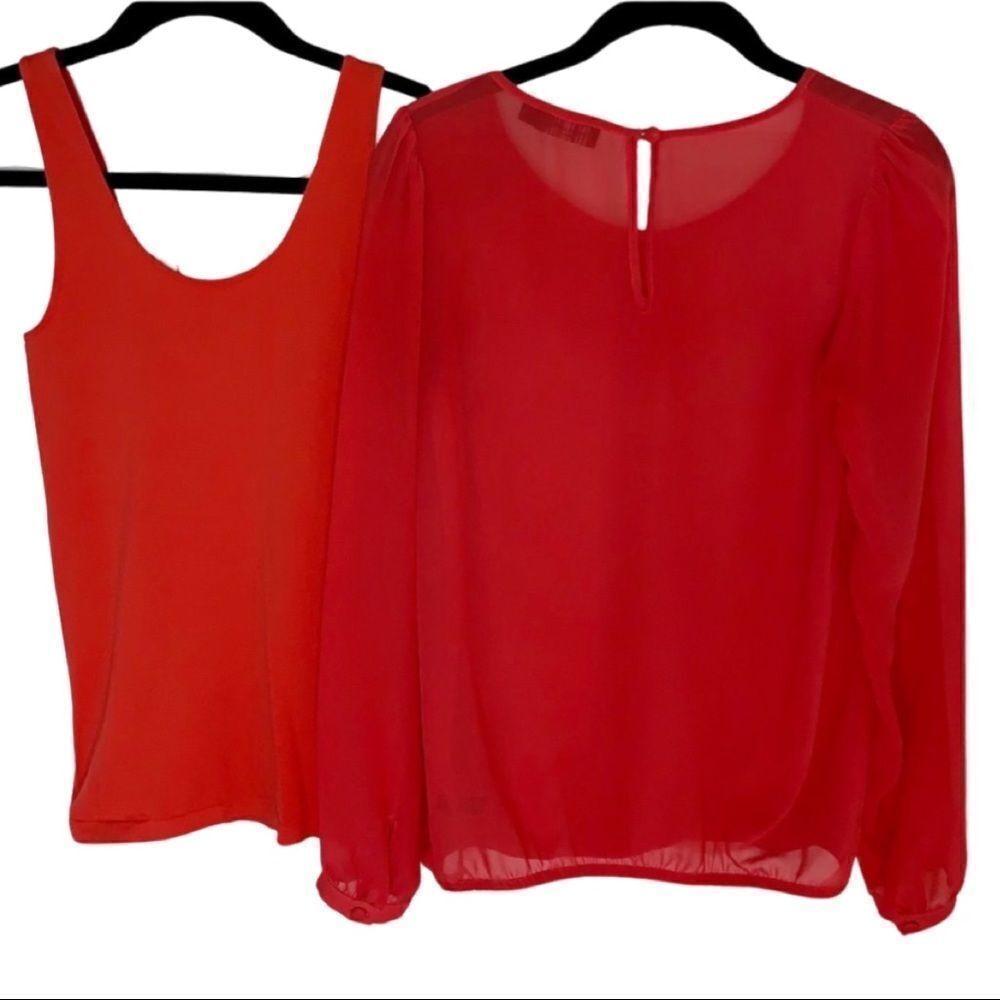 The Limited Coral Blouse and Tank 2-Piece Set